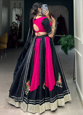 Elegant Pure Cotton Navratri Lehenga with Gamthi Patch and Gota Patti Work Set